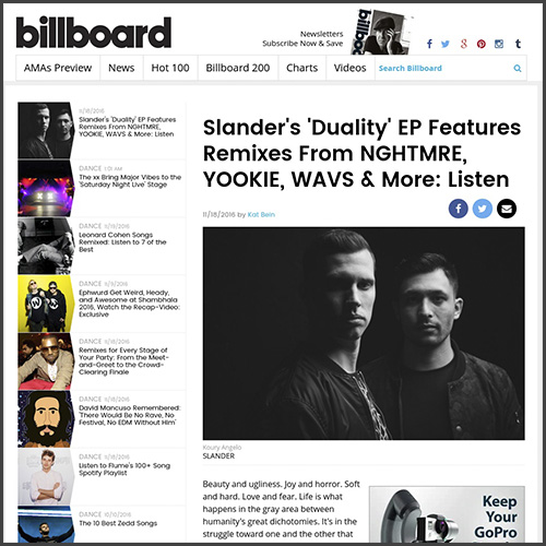 Slander, Billboard, NGHTMRE, Diality EP, Mad Decent, News