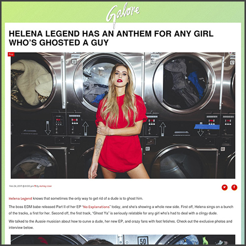 Helena Legend, Galore, Interview, News