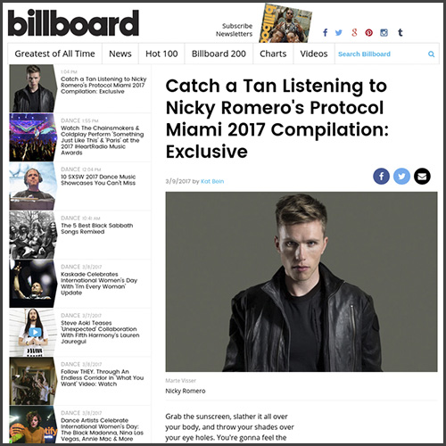 Nicky Romero, Billboard, Miami, WMC, News