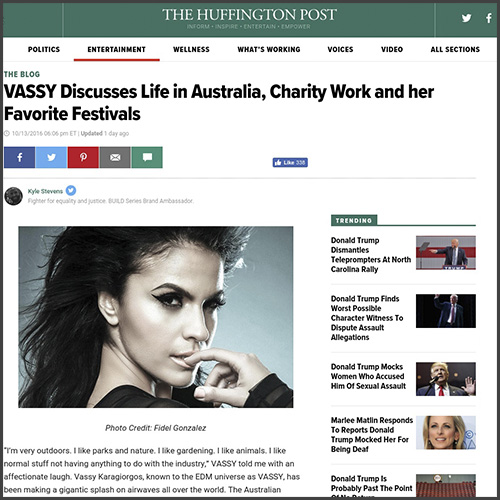 VASSY, The Huffington Post, Australia, Interview, Tiesto, News