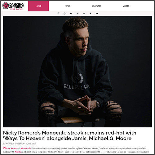 Nicky Romero, Monocule, Dancing Astronaut, News