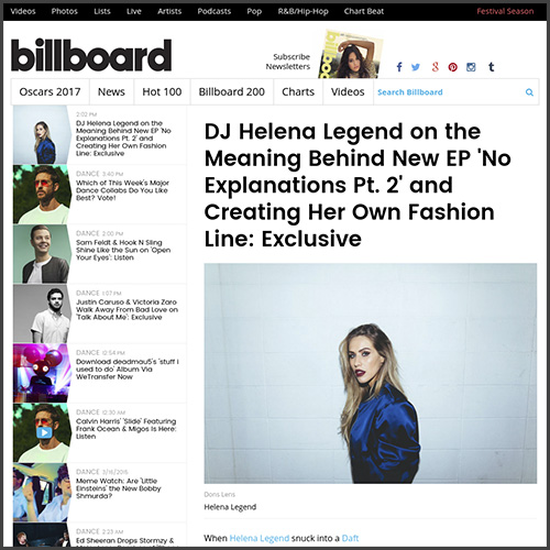 Helena Legend, Billboard, Interview, Fashion Line, Exclusive, News