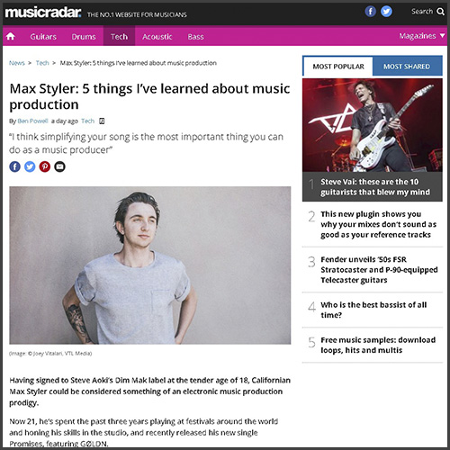 Music Radar, Max Styler, Production, Dim Mak, News