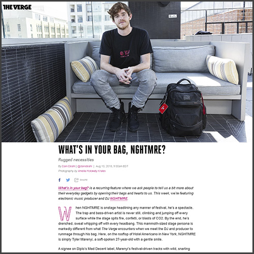 NGHTMRE, The Verge, What's In Your Bag, News