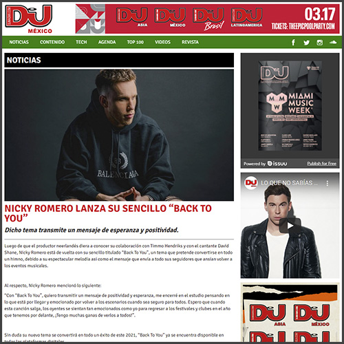 Nicky Romero, DJ Max Mexico, News