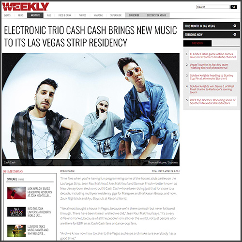 Cash Cash, Las Vegas Weekly, News