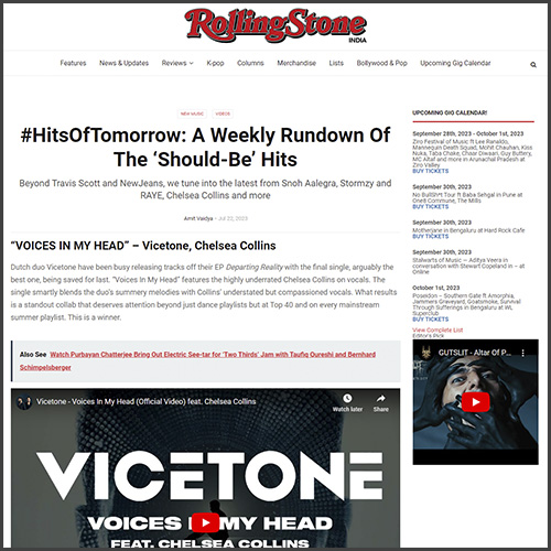 Vicetone, Rolling Stone India, News