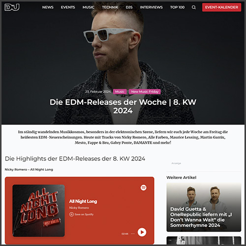 Nicky Romero, DJ Mag Germany, News
