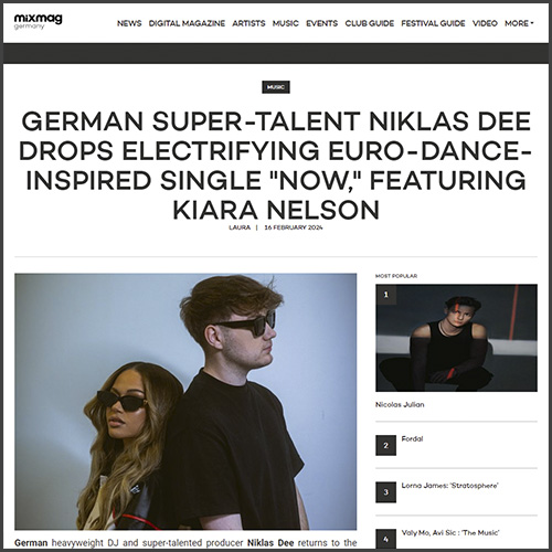 Niklas Dee, Kiara Nelson, mixmag Germany, News