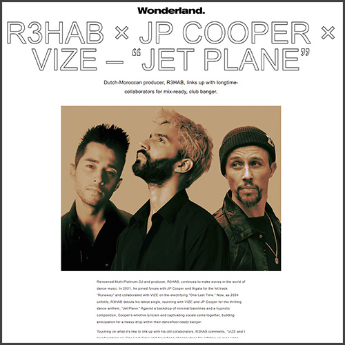 R3HAB, VIZE, JP Coper, Wonderland, News