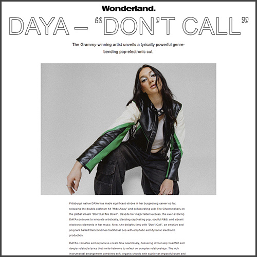 DAYA, Wonderland, News