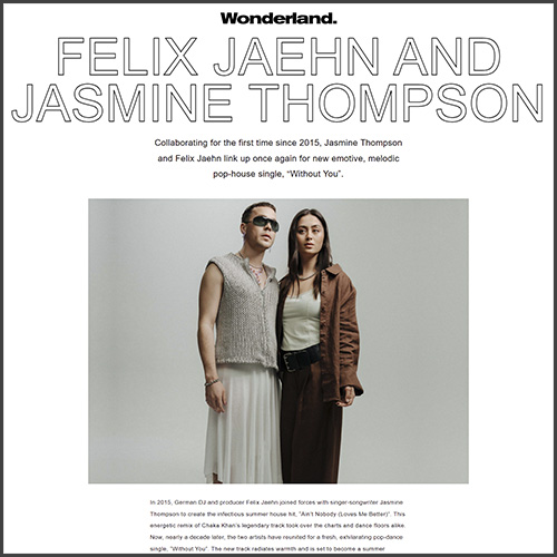 Flix Jaehn, Jasmine Thompson, Wonderland, News