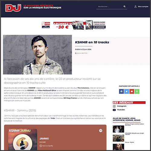 KSHMR, DJ Mag France, News