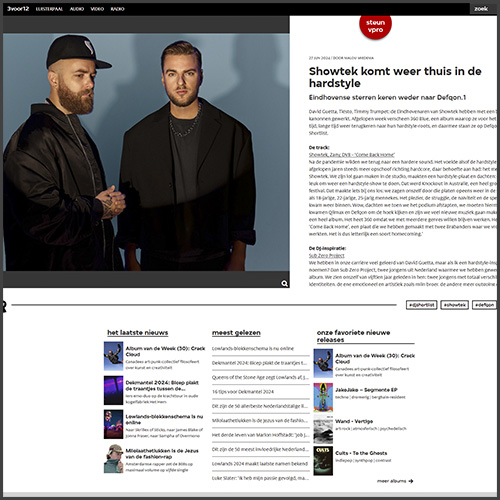 Showtek, 3VOOR12, News