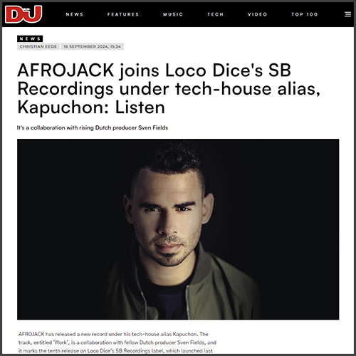 Afrojack, Loco Dice, Kapuchon, SB Recordings, News