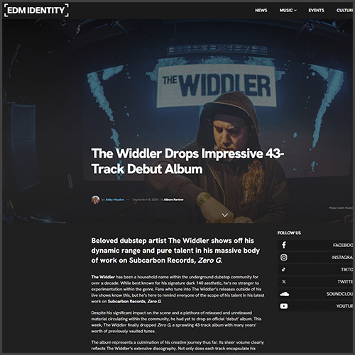 The Widdler, edm identity, News