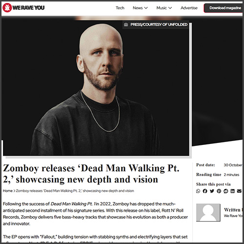 Zomboy, we rave you, News