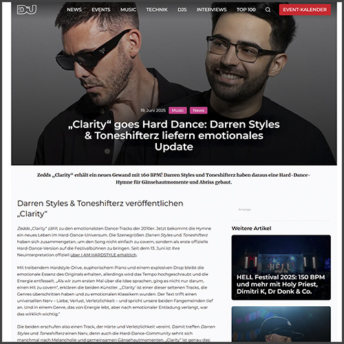 darrenstylestoneshifterzdjmaggermany Darren Styles, Toneshifters, DJ Mag, News