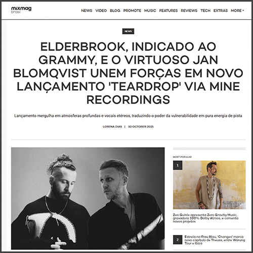 elderbrookjanblomqvistmixmagbrazil Elderbrook, Jan Blomqvist, mixmag Brasil, News