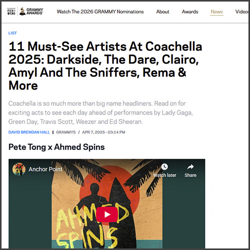 ahmedspinsgrammy Grammy Awards, Grammy.com, Ahmed Spins, News