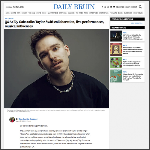 Ely Oaks, Daily Bruin, News