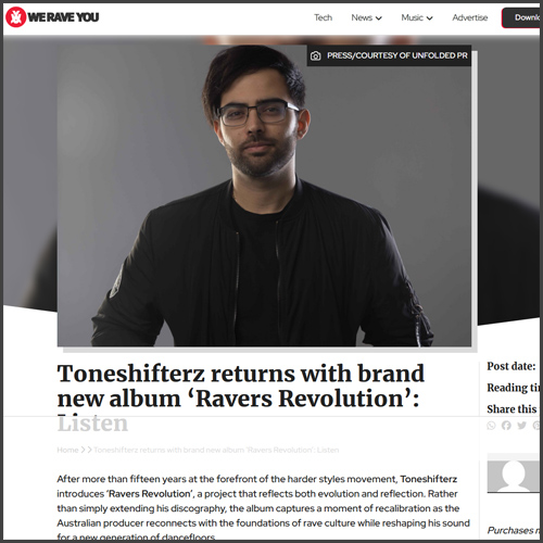 Toneshifterz, We Rave You, News