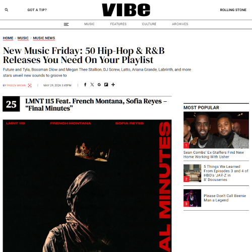 LMNT 115, Vibe, News
