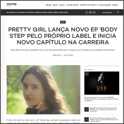 prettygirlbodystepmixmagbrazil Pretty Girl, Mixmag Brasil, News