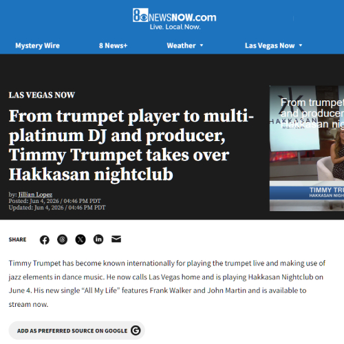 Timmy TRumpet, Hakkasan, cbs Las vegas, News