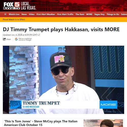 Timmy Trumpet, Hakkasan, Fox 5 Las vegas, News